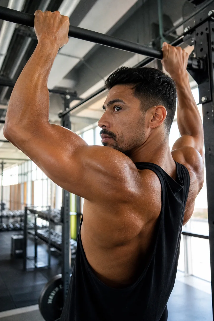 Man doing a pull-up