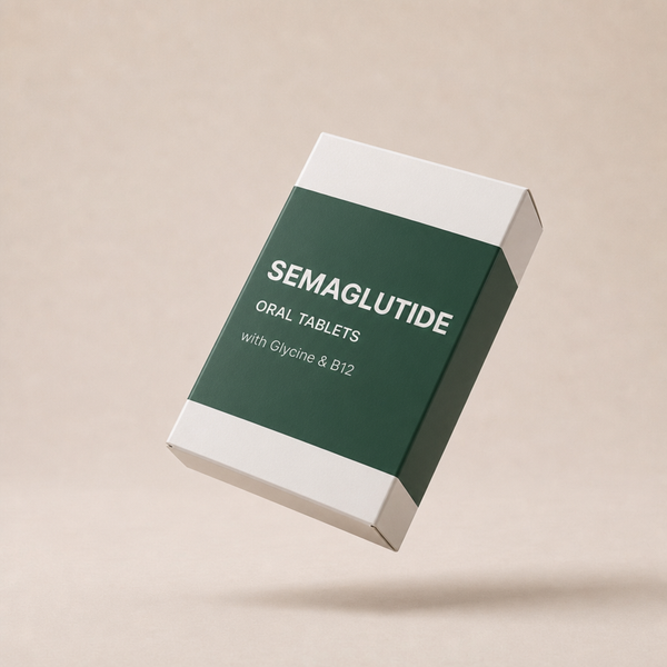 Semaglutide oral tablets carton, Faber catalog style